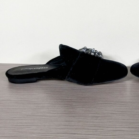 Jeffrey Campbell Ravis Slip-On Mule, Black Velvet, Womens Size 6 M - Picture 9 of 13